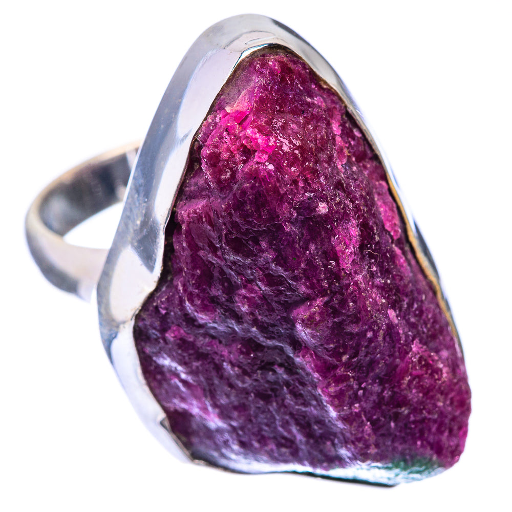 Large Raw Ruby Zoisite Ring Size 9 (925 Sterling Silver) R141462