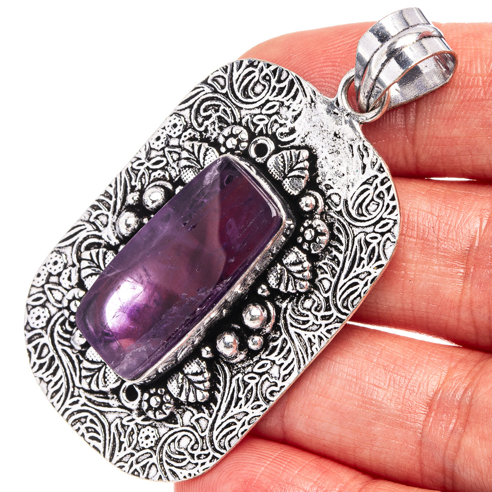 Amethyst Pendant 2 3/8" (German Silver)