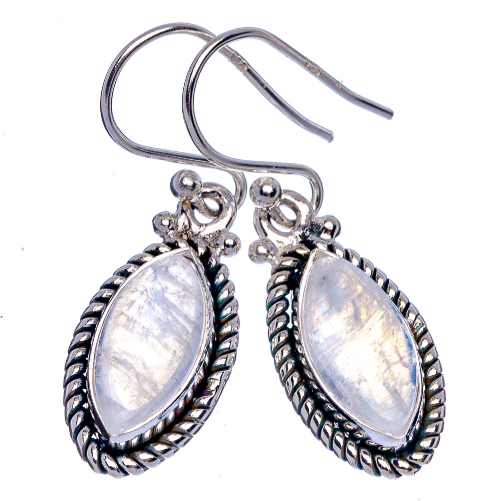 Rainbow Moonstone Earrings 1 1/4" (925 Sterling Silver) E433292