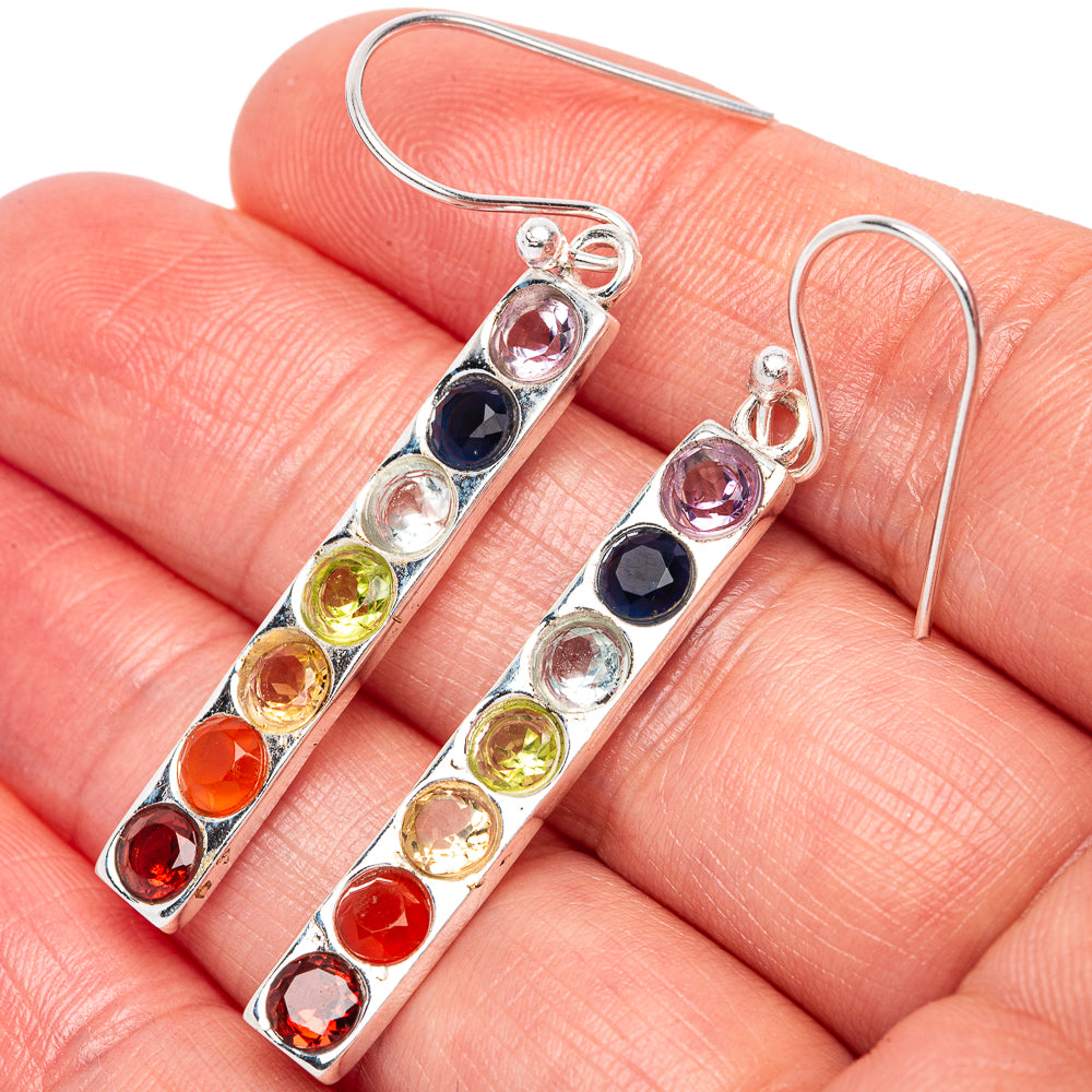 Chakra Dainty Earrings 2" (925 Sterling Silver) E2062