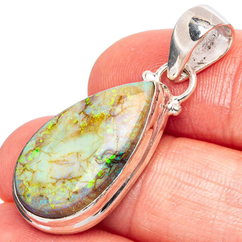 Rare Sterling Opal Pendant 1 1/2" (925 Sterling Silver) P43302