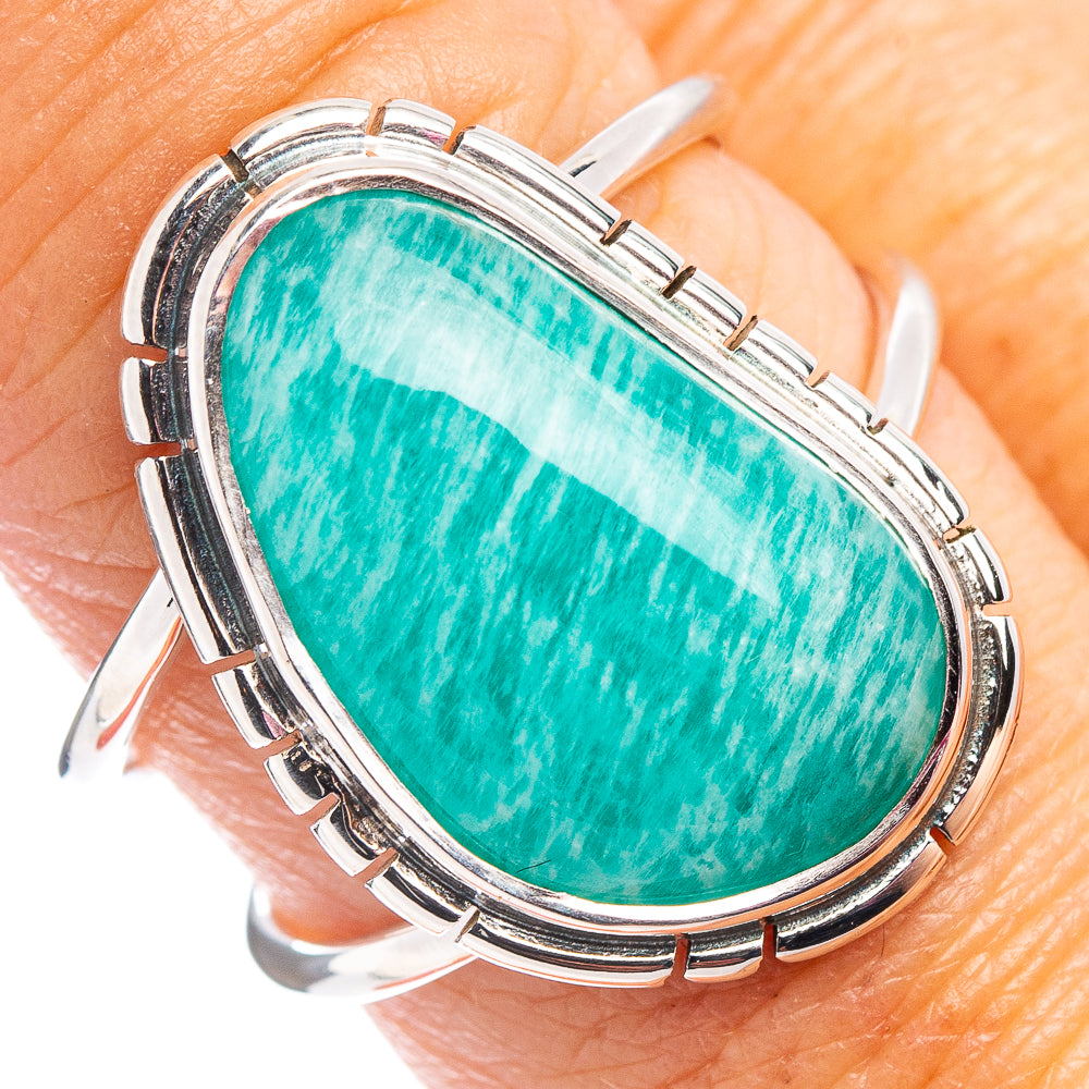 Premium Amazonite Ring Size 8.75 (.925 Sterling Silver)