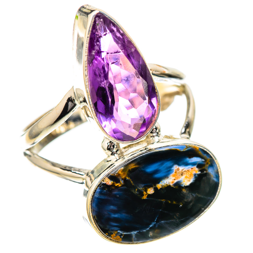 Large Pietersite, Amethyst Ring Size 10 (925 Sterling Silver) RING137963