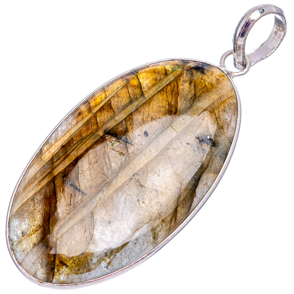 Labradorite Pendant 2 1/8" (Silver Plated)