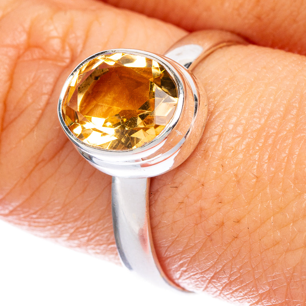 Faceted Citrine Ring Size 8.5 (925 Sterling Silver) R1041