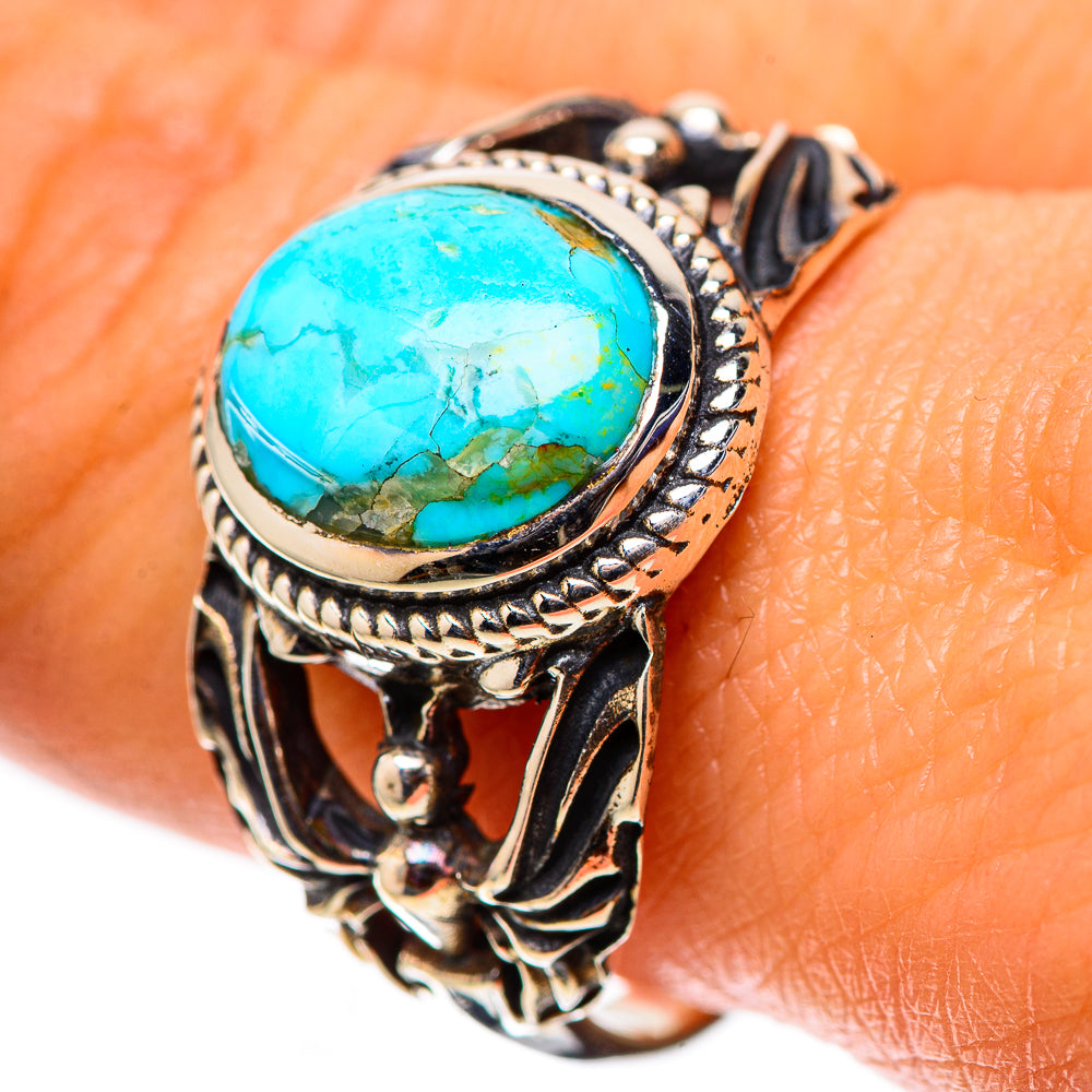 Blue Copper Composite Turquoise Ring Size 10 (925 Sterling Silver) RING138558