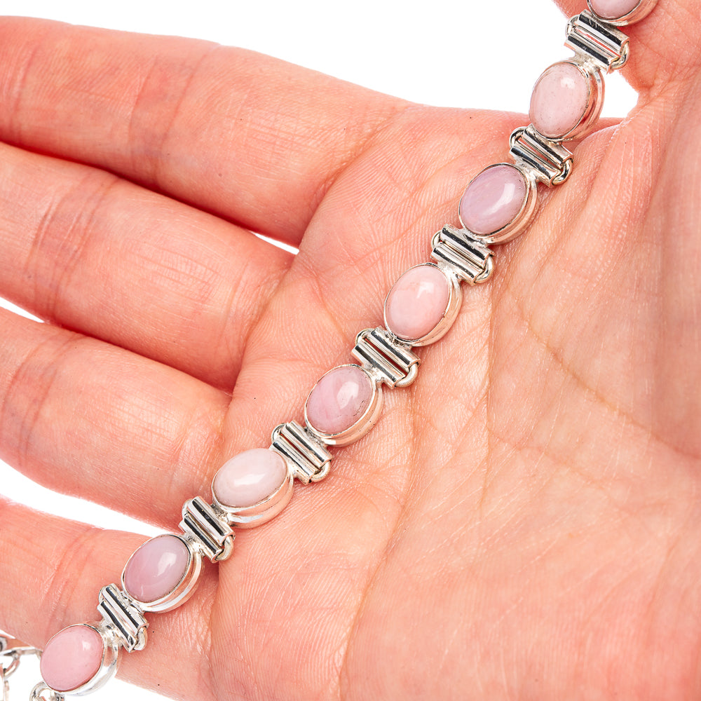 Pink Opal Bracelets 6 3/8 To 8 1/8" (925 Sterling Silver) B90372