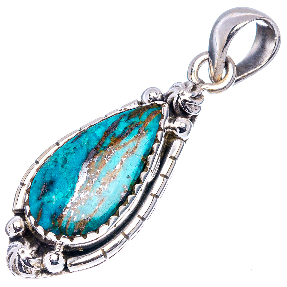 Chrysocolla Pendant 1 3/8" (.925 Sterling Silver)