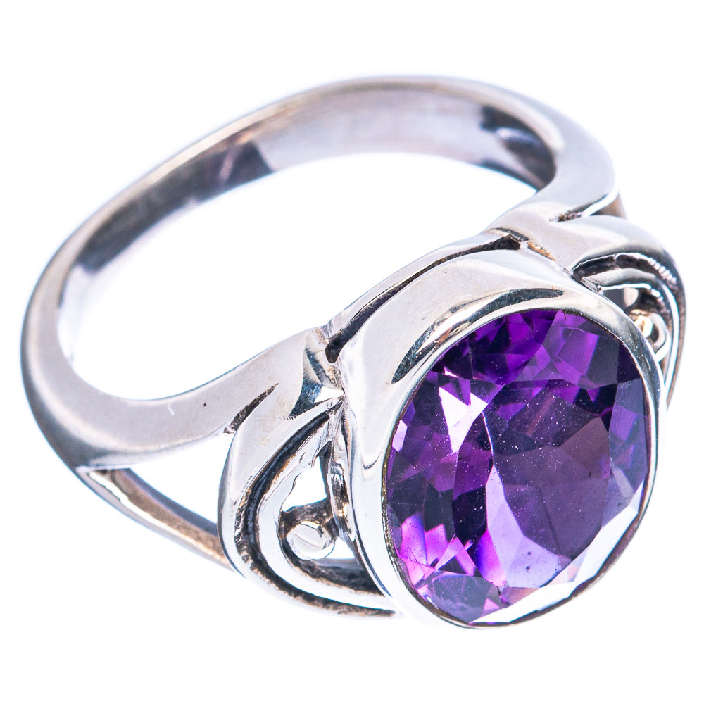 Faceted Amethyst Ring Size 6.5 (925 Sterling Silver) R3405