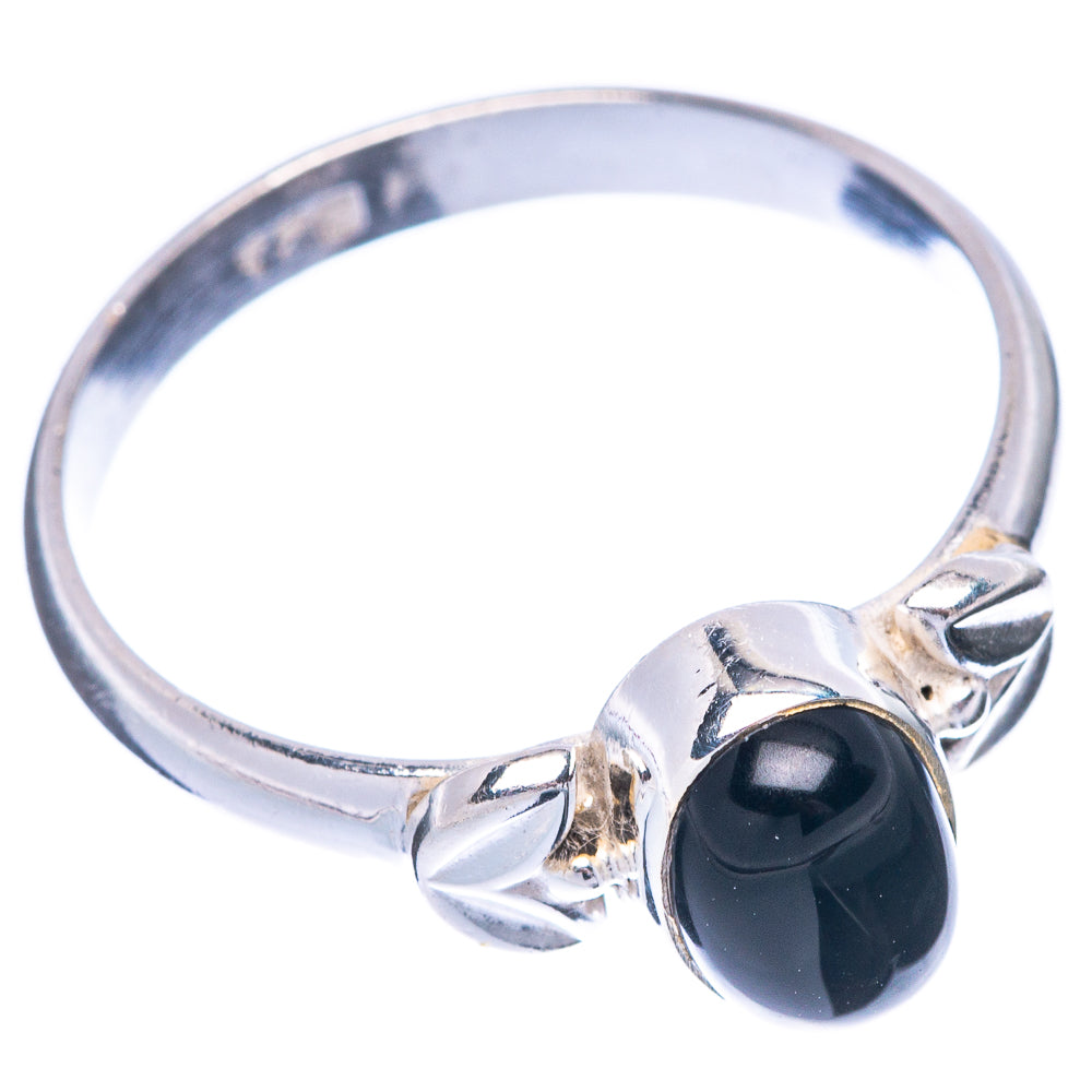 Black Onyx Ring Size 8.25 (925 Sterling Silver) R5577