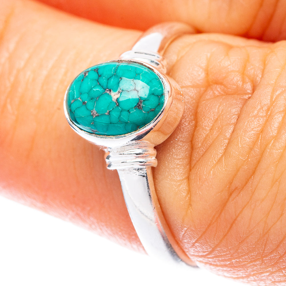 Tibetan Turquoise 925 Sterling Silver Ring Size 7 (925 Sterling Silver) R5297