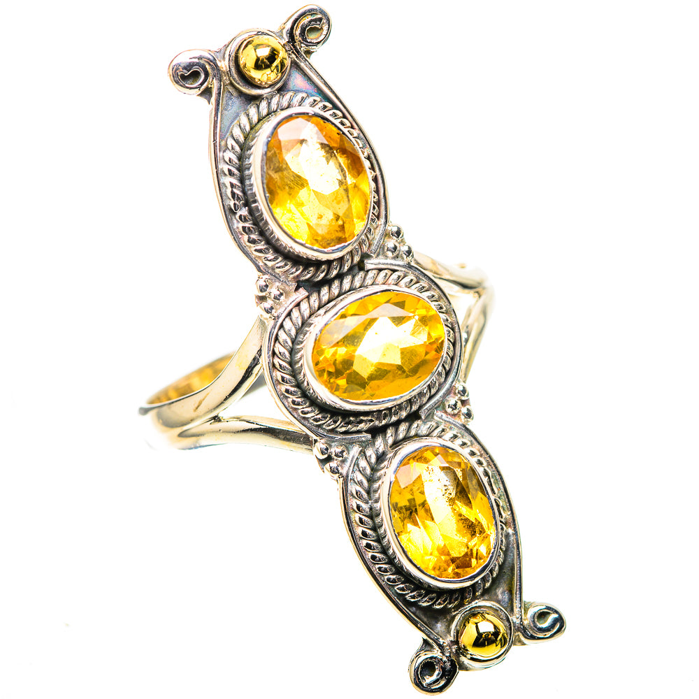 Large Faceted Citrine Ring Size 10.75 (925 Sterling Silver) RING138615