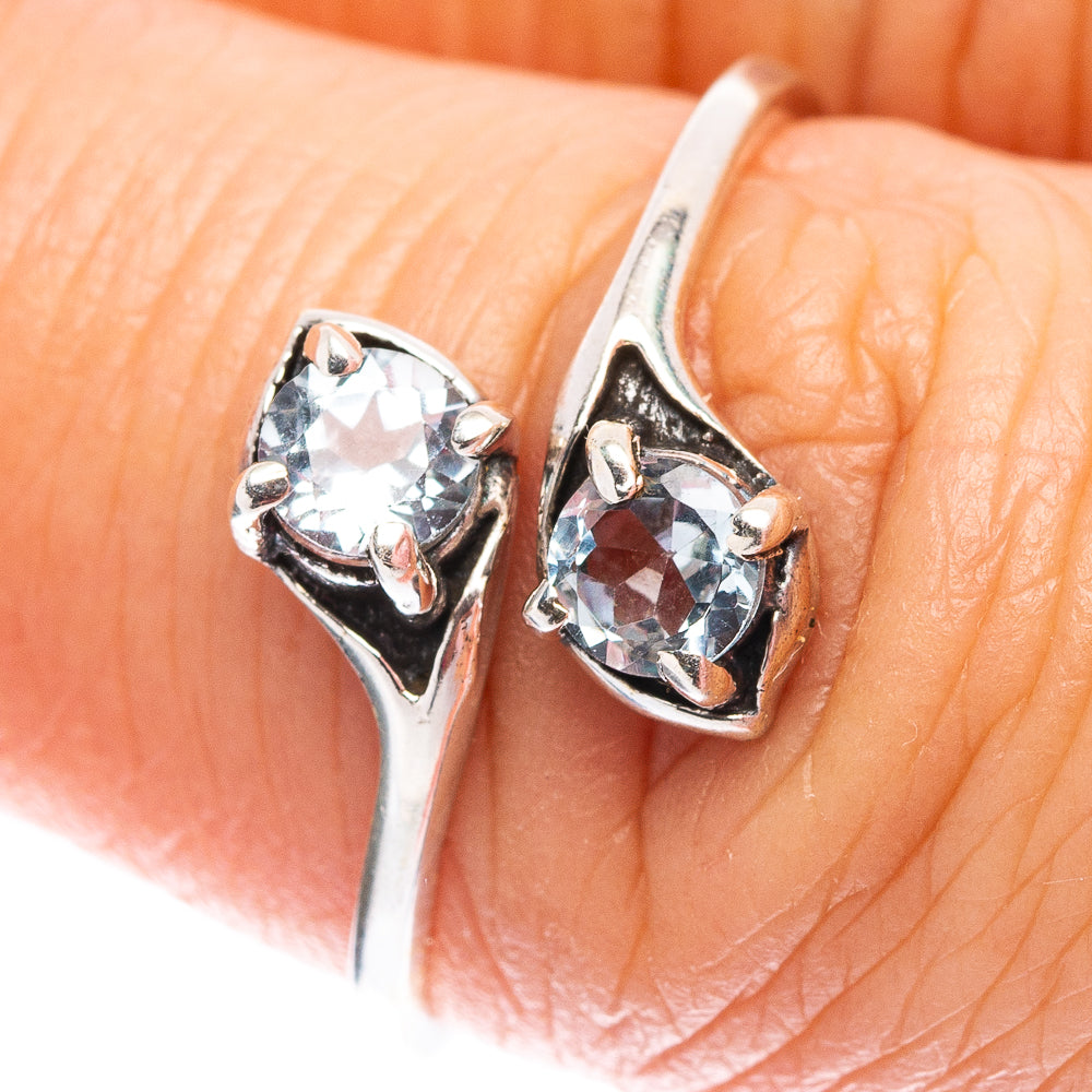 Dainty Blue Topaz Ring Size 7 (.925 Sterling Silver)