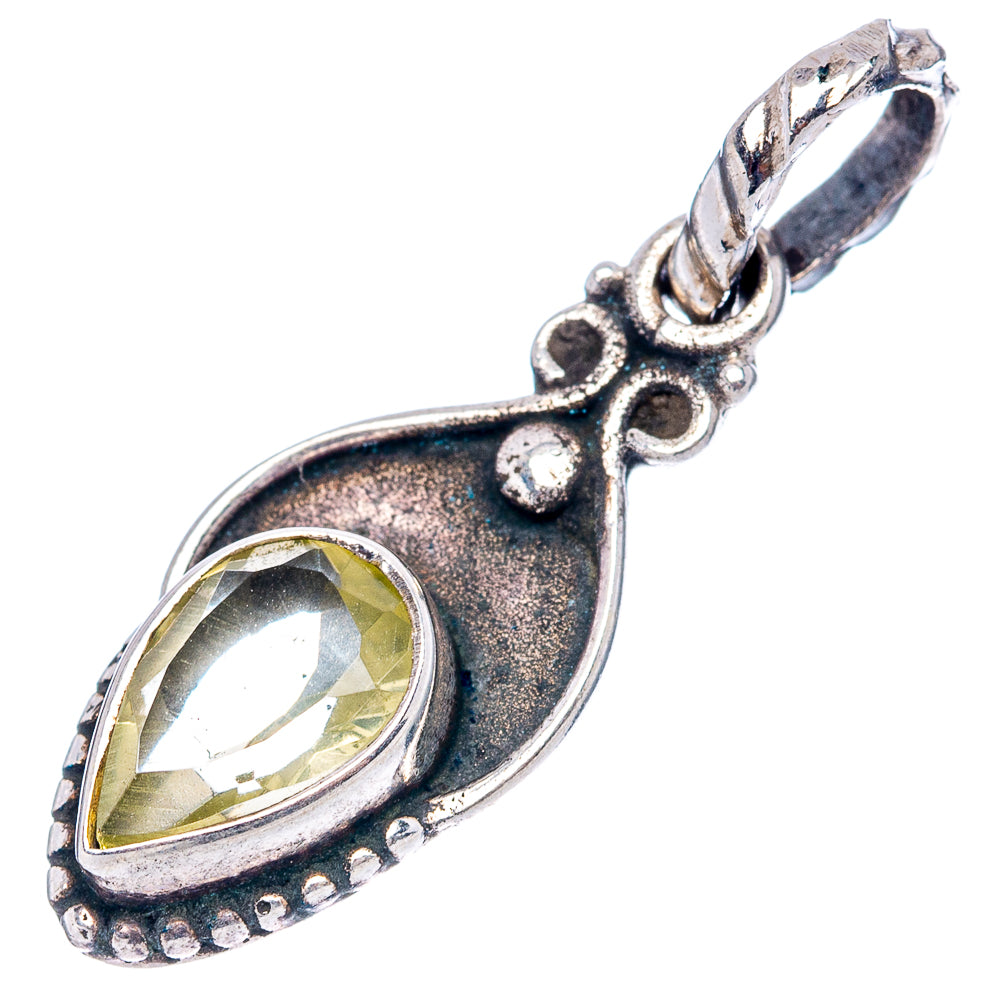 Dainty Citrine Pendant 1 1/8" (.925 Sterling Silver)