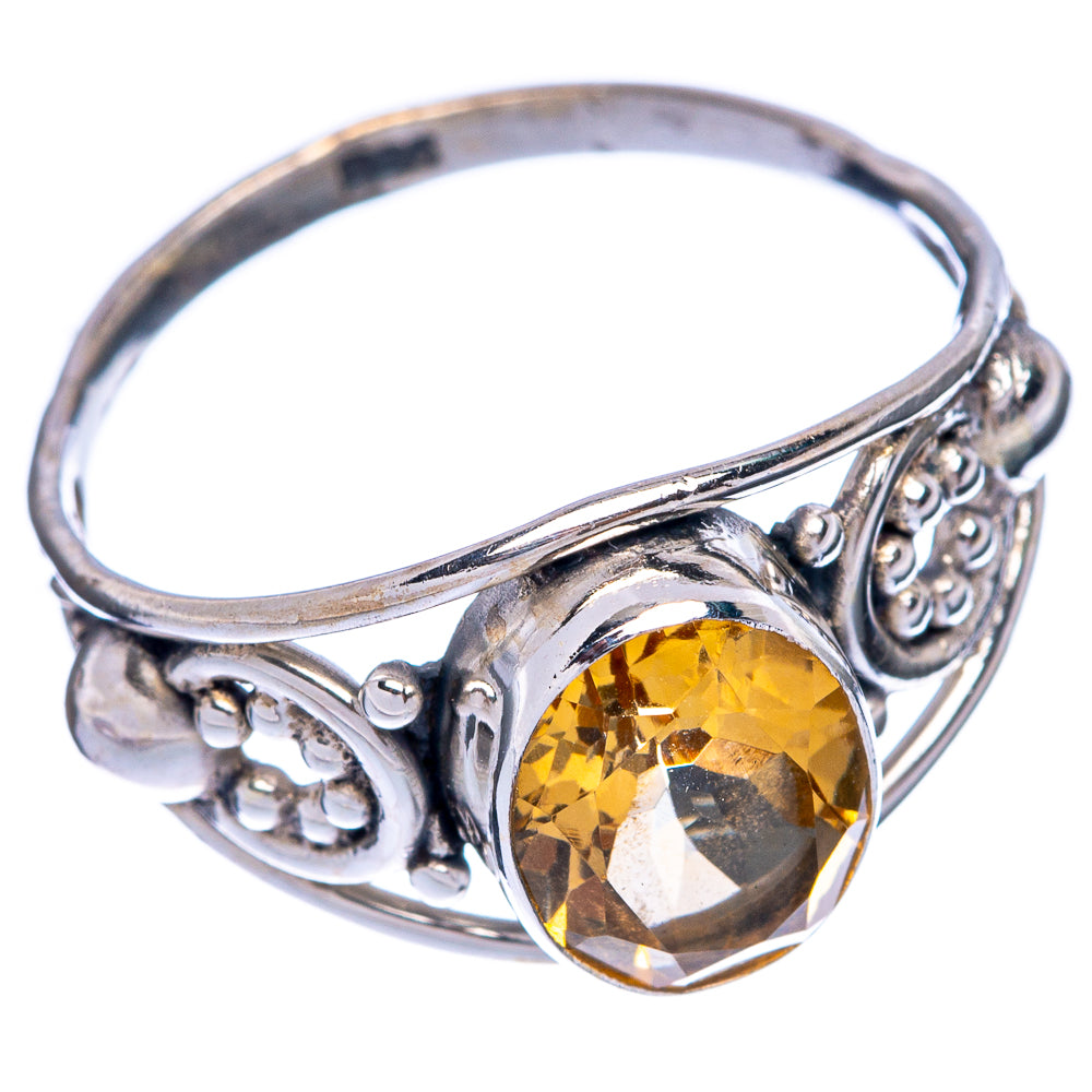 Faceted Citrine Dainty Ring Size 7.25 (925 Sterling Silver) R145688
