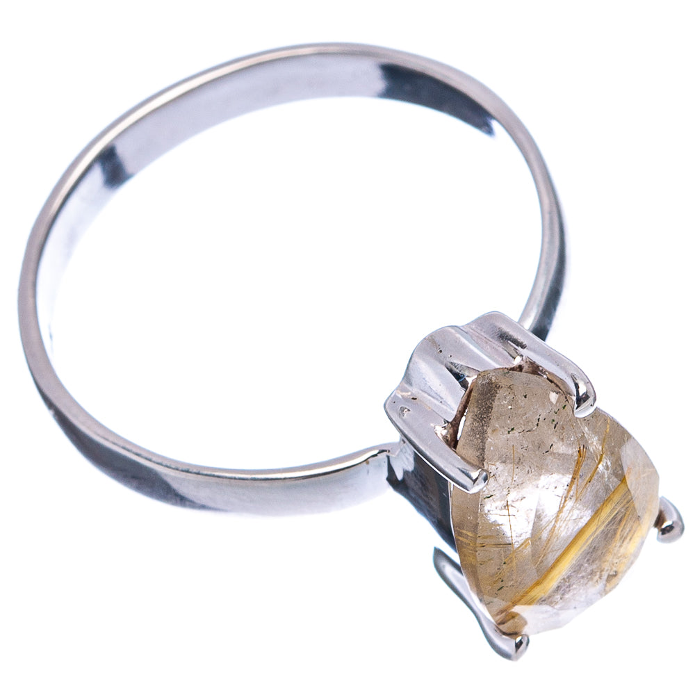 Rutilated Quartz Ring Size 7.75 (.925 Sterling Silver)