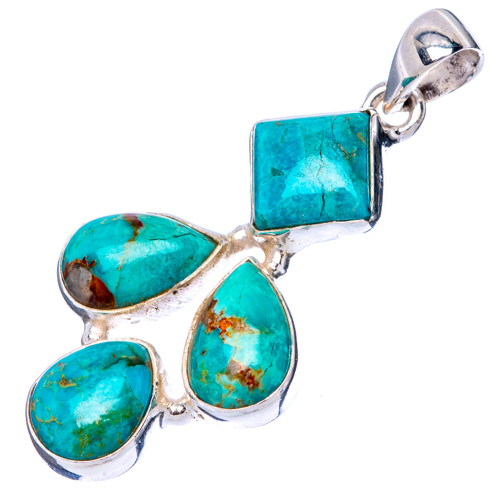 Kingman Turquoise Pendant 1 5/8" (925 Sterling Silver) P42781
