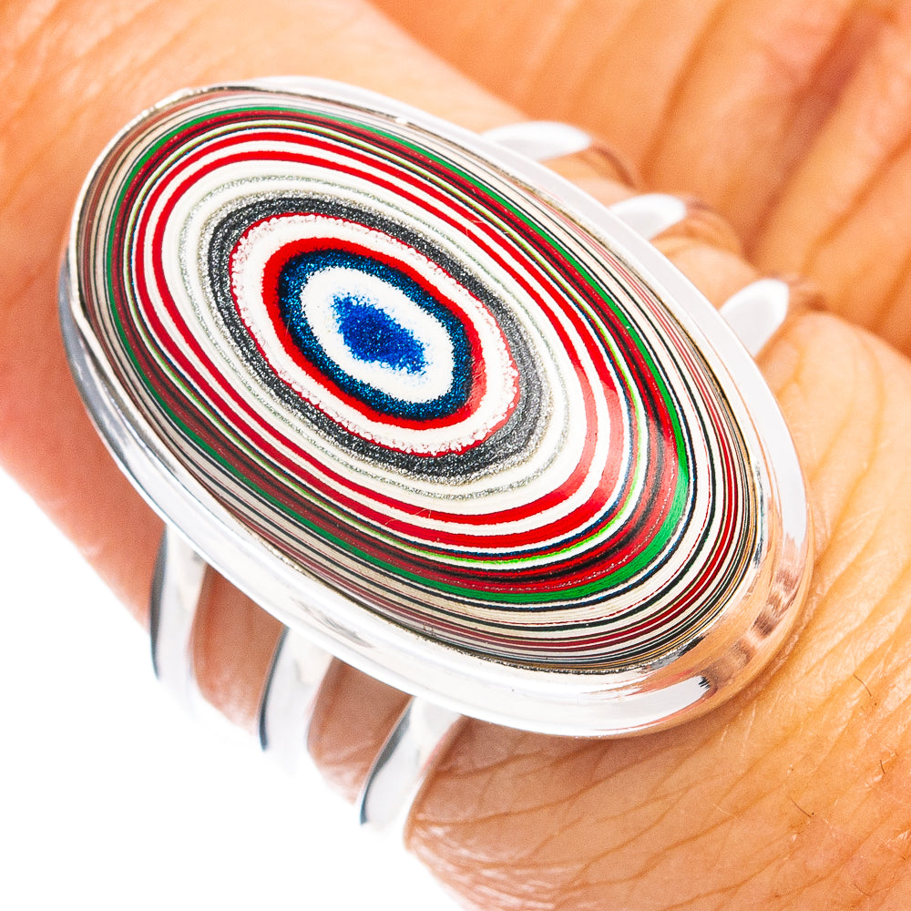 Premium Fordite Ring Size 7 (.925 Sterling Silver)