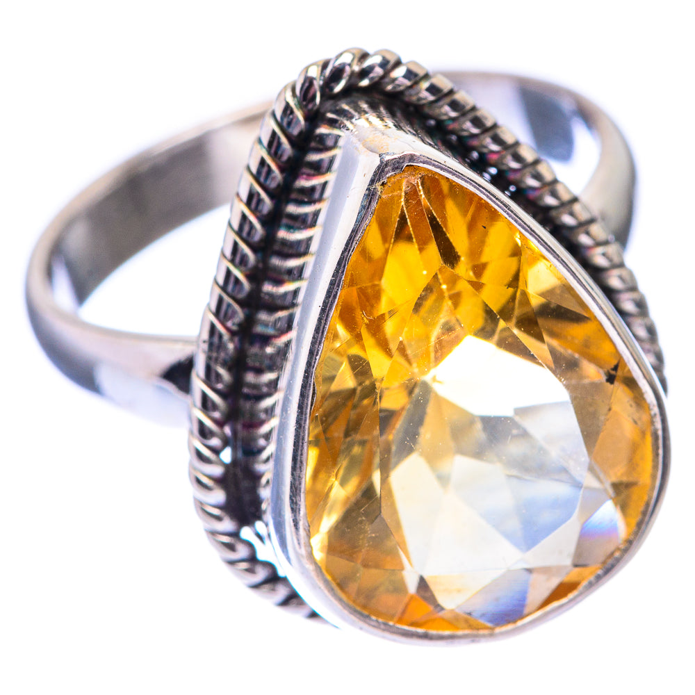 Faceted Citrine Ring Size 7.25 (925 Sterling Silver) R140560