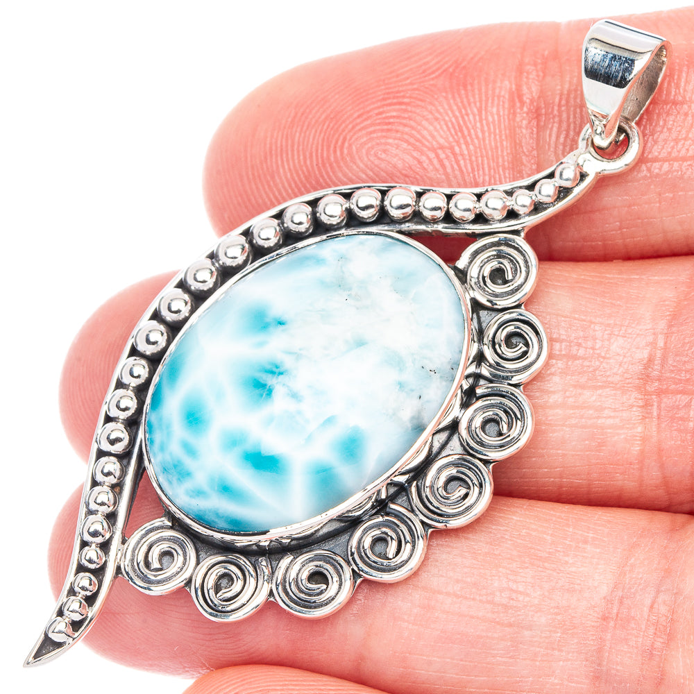 Signature Larimar Pendant 2 3/8" (925 Sterling Silver) P41172