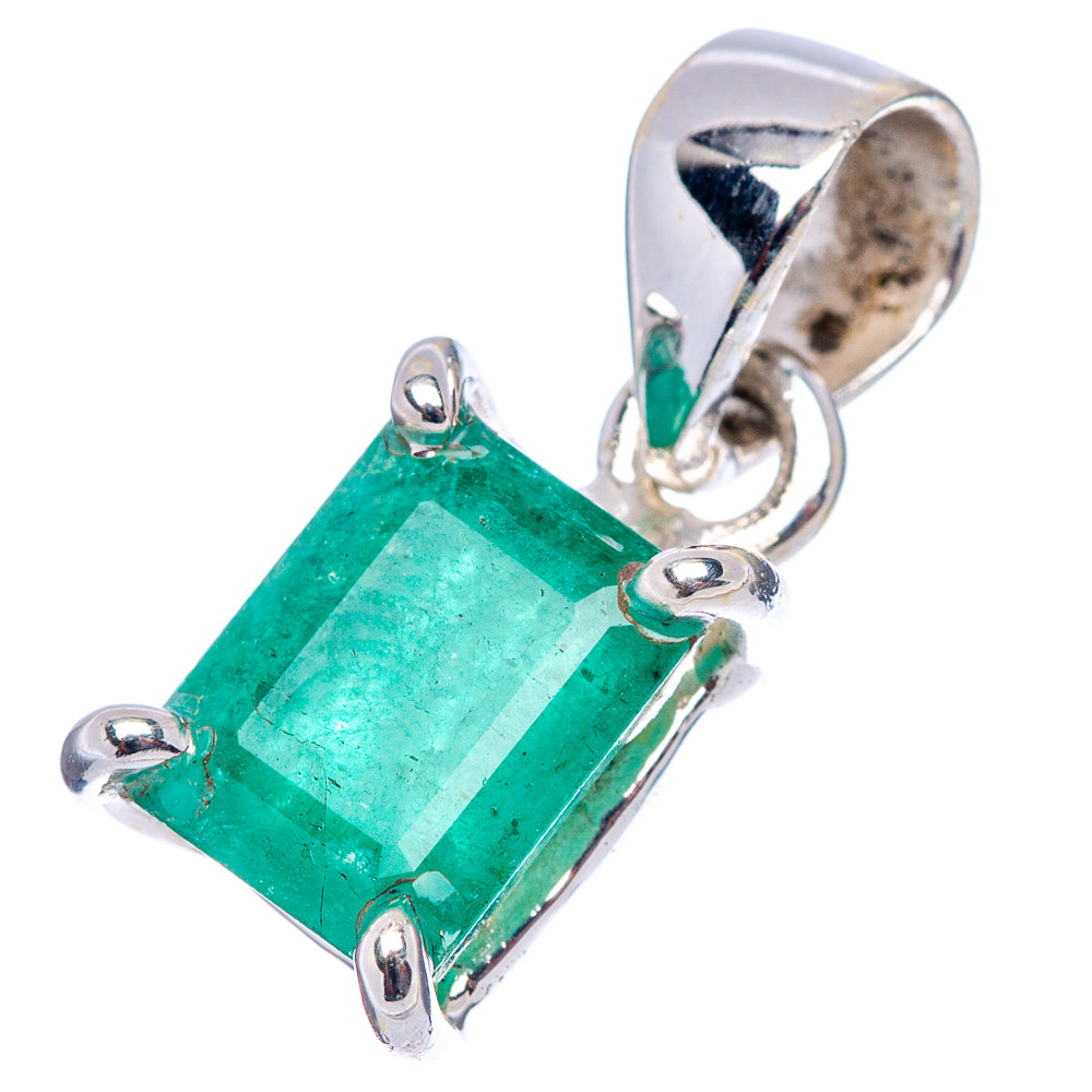 Rare Premium Zambian Emerald Pendant 3/4" (.925 Sterling Silver)