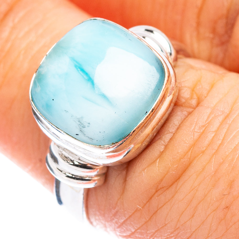 Rare Larimar Ring Size 6.75 (.925 Sterling Silver)