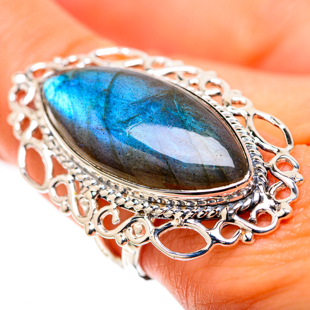 Signature Huge Labradorite Ring Size 8.75 (925 Sterling Silver) RING138310