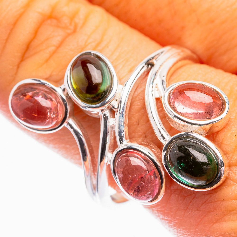 Natural Multi-Tourmaline Ring Size 10.25 (925 Sterling Silver) R142138
