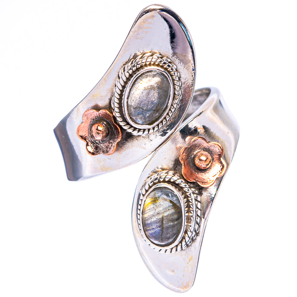 Labradorite Flower Ring Size 6.5 (925 Sterling Silver) R147006