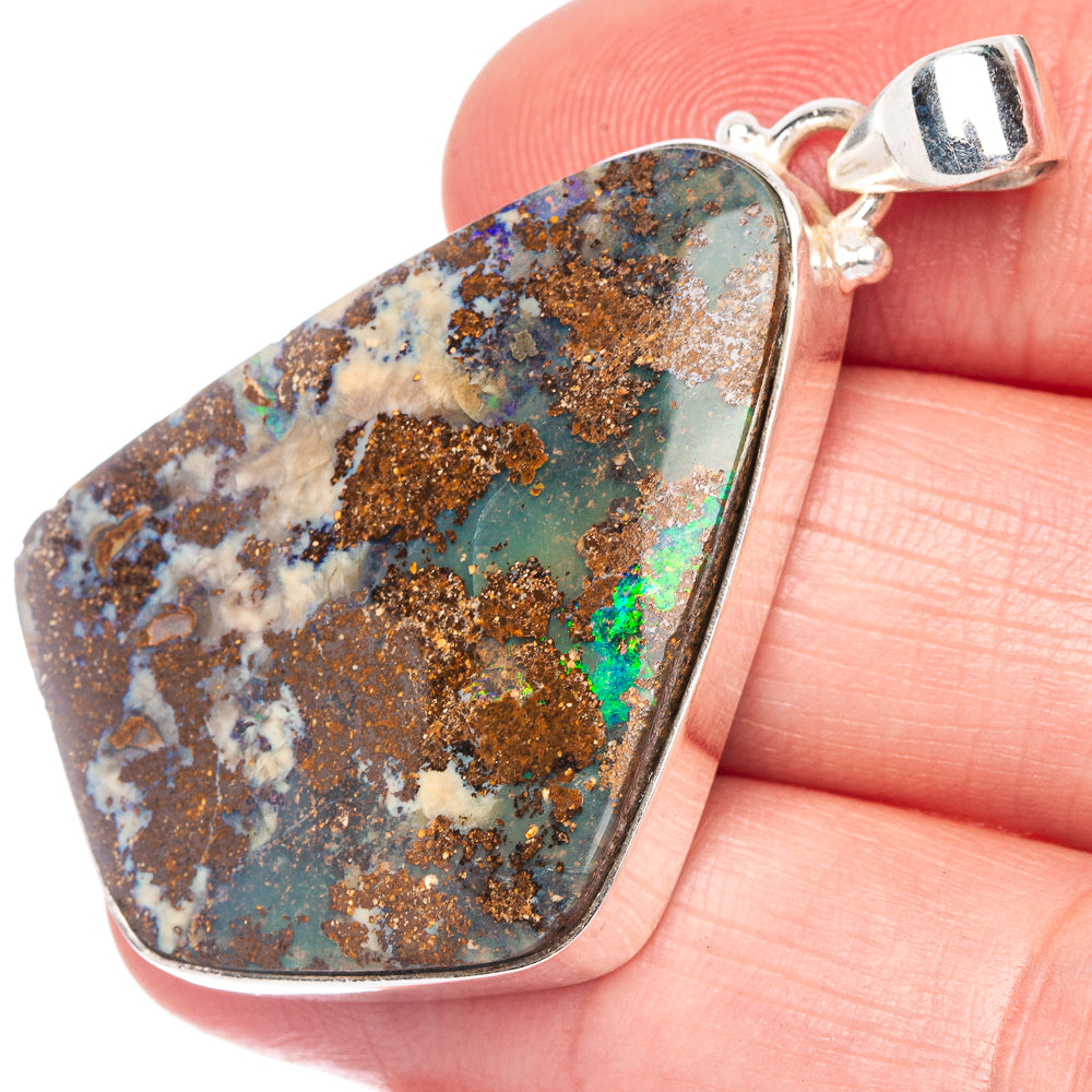 Boulder Opal Pendant 1 3/4" (925 Sterling Silver) P40492