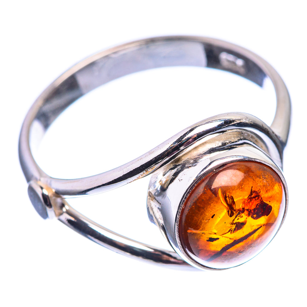 Baltic Amber Ring Size 6.5 (925 Sterling Silver) R142156