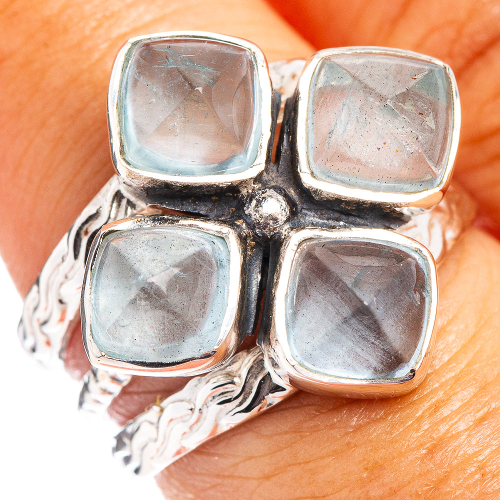 Signature Aquamarine Ring Size 7.5 (.925 Sterling Silver)