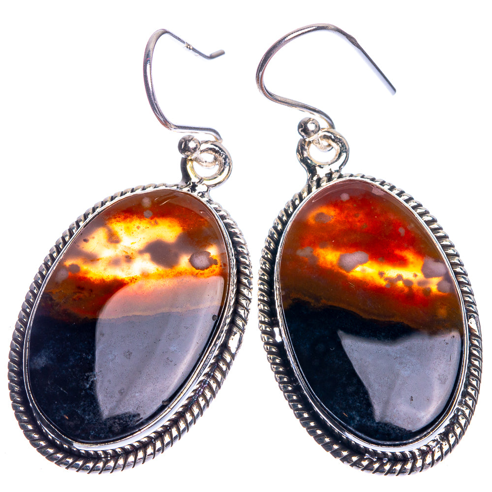 Ocean Jasper 925 Sterling Silver Earrings 1 5/8"