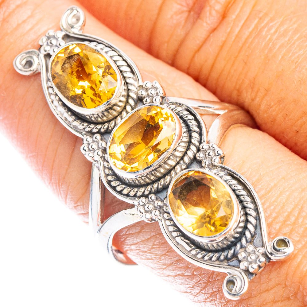 Large Citrine Ring Size 9.5 (925 Sterling Silver) R6975