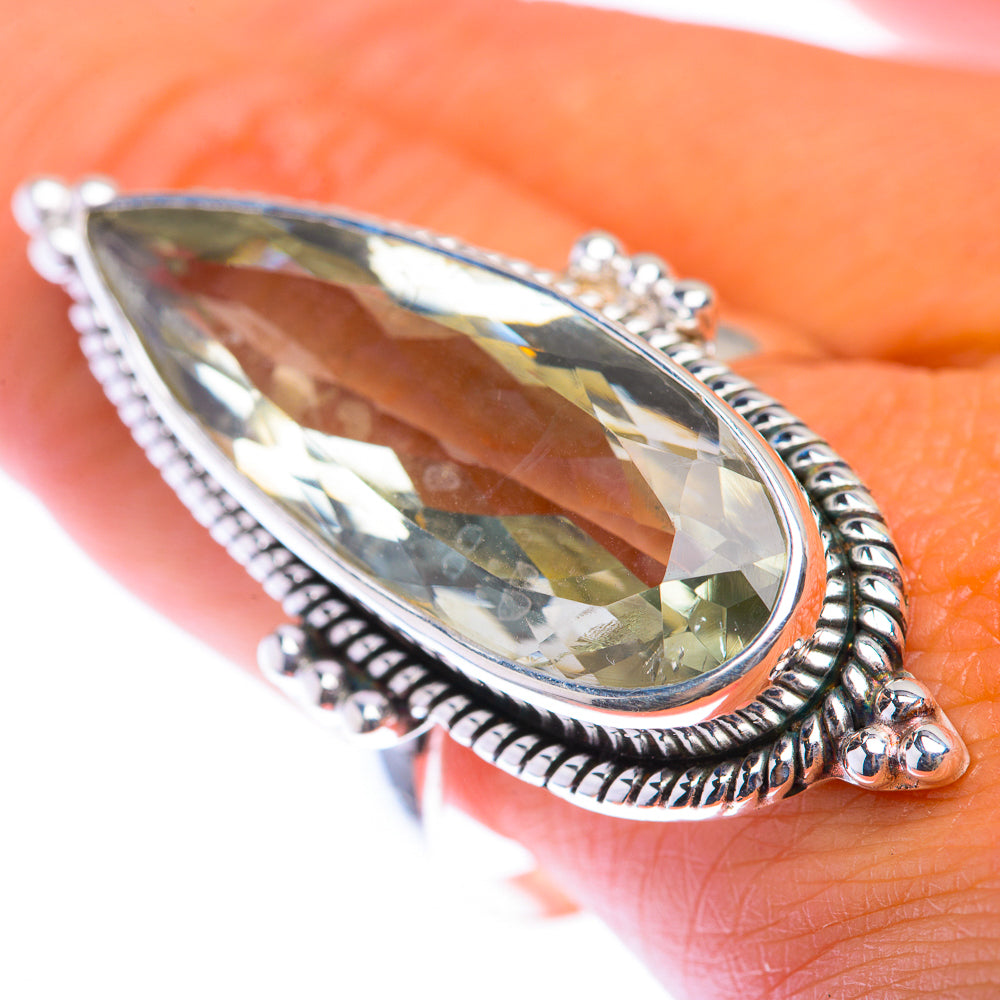 Large Green Amethyst Ring Size 11 (925 Sterling Silver) RING140059