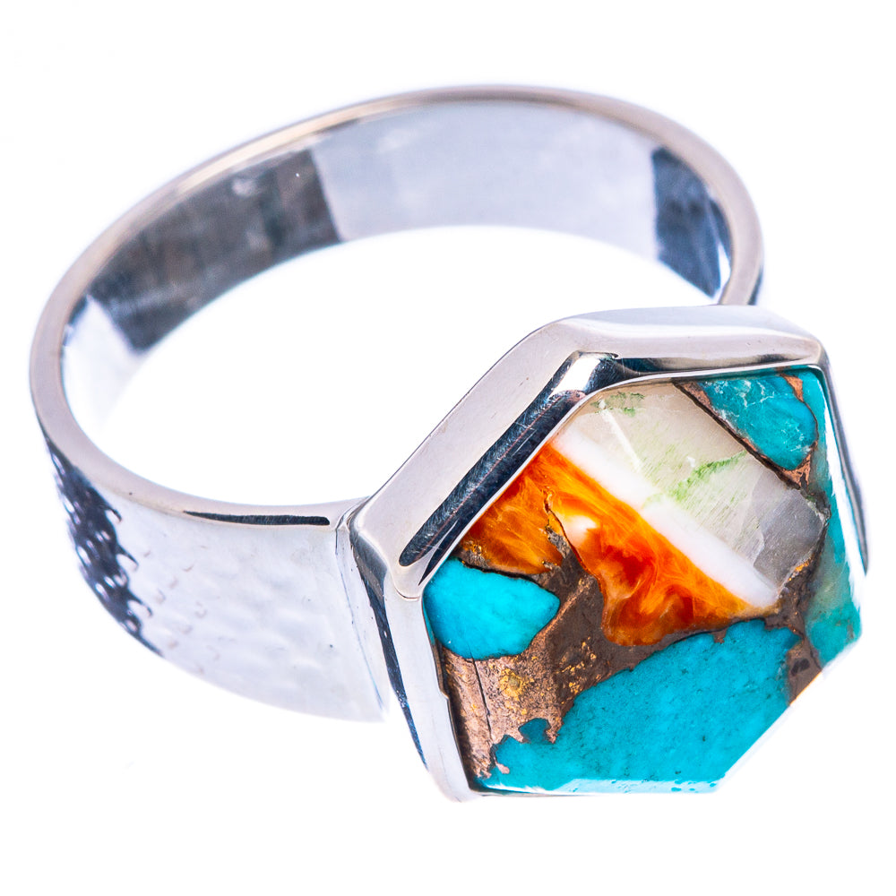 Premium Spiny Oyster Turquoise Ring Size 6.5 (925 Sterling Silver) R1847