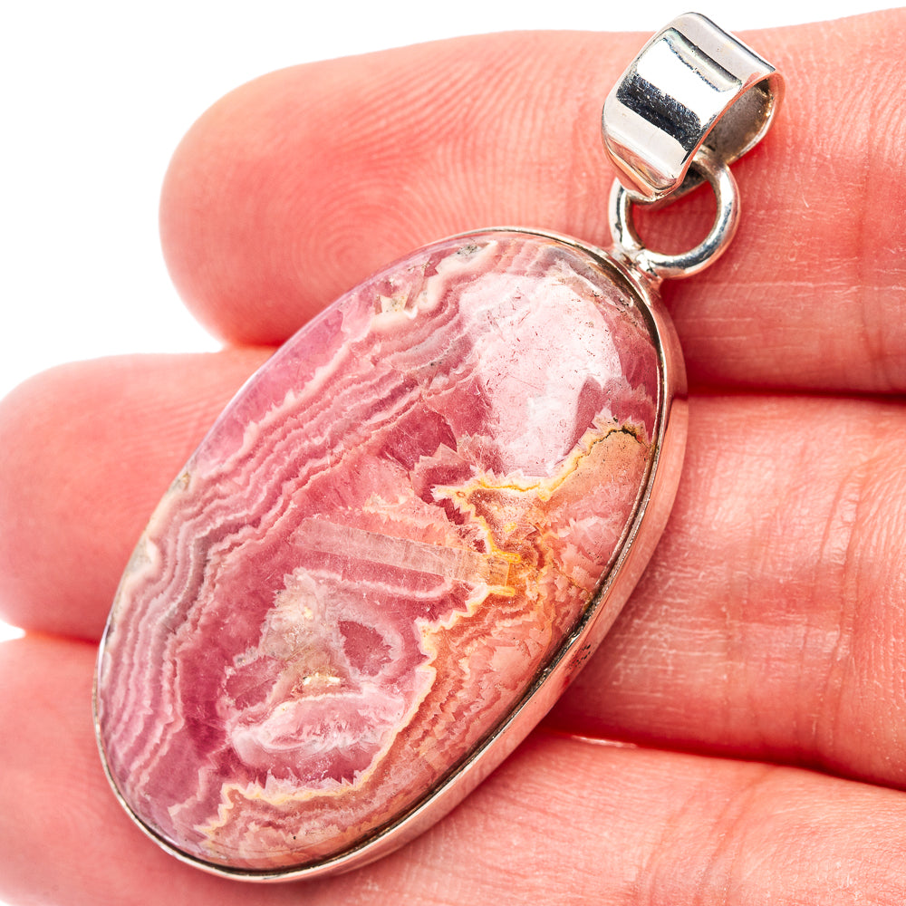 Premium Rhodochrosite Pendant 1 7/8" (.925 Sterling Silver)