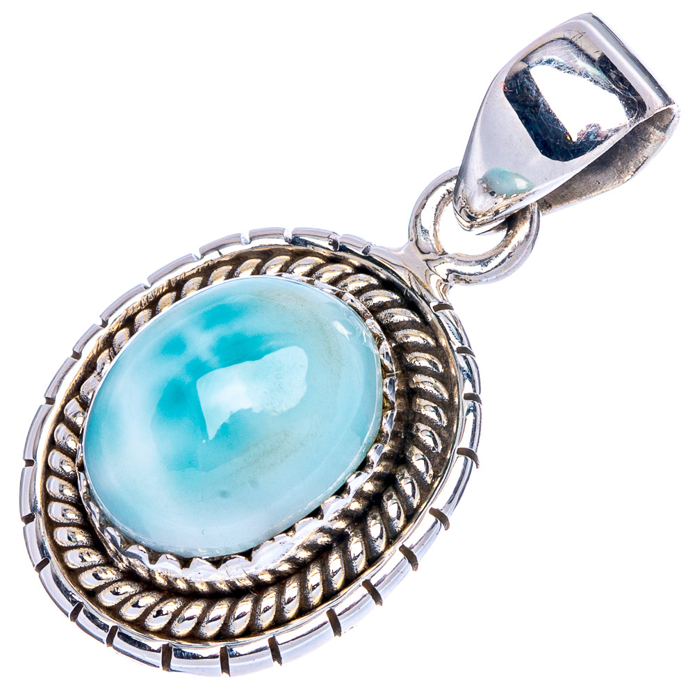 Larimar Pendant 1 1/8" (925 Sterling Silver) P41754