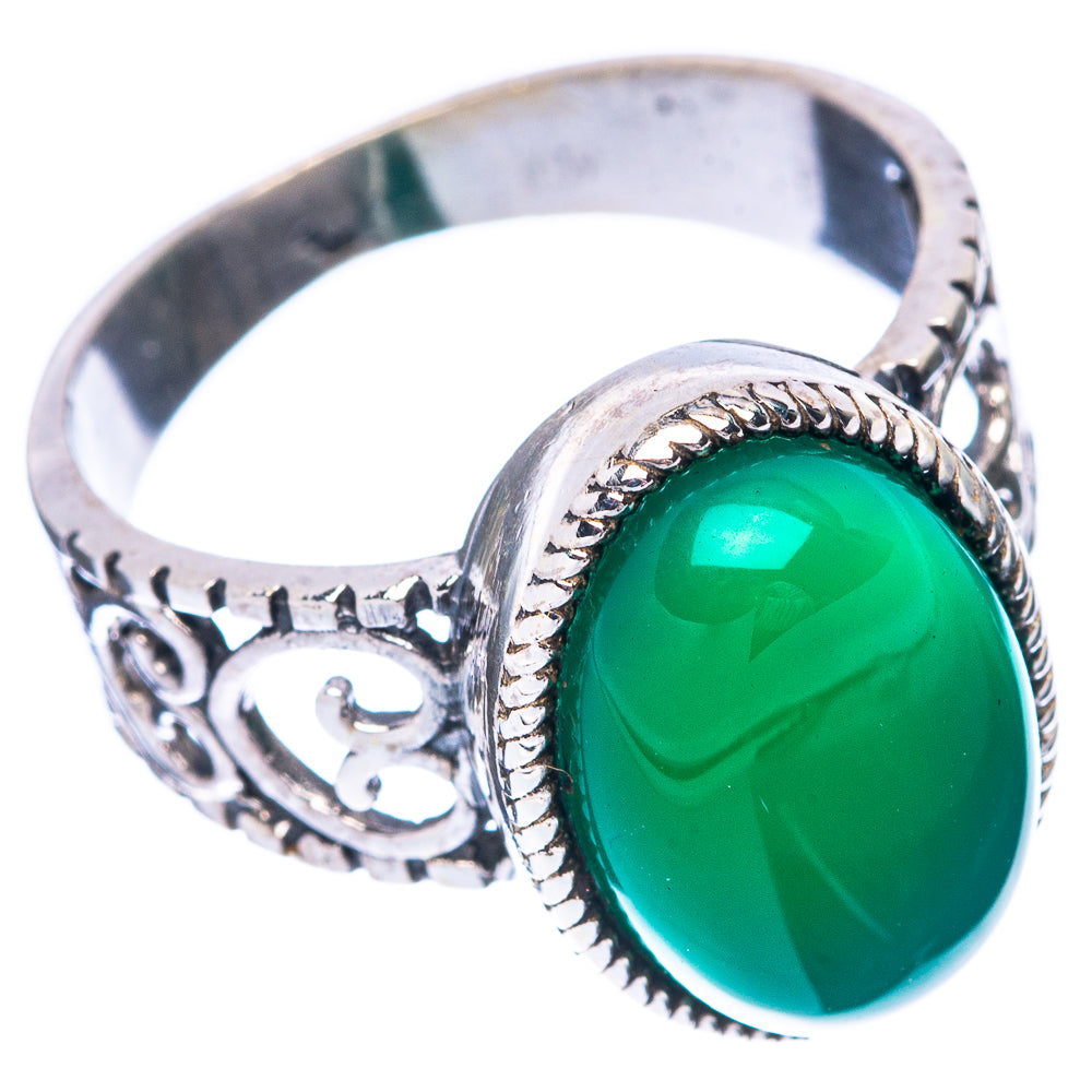 Green Onyx 925 Sterling Silver Ring Size 8 (925 Sterling Silver) R5410