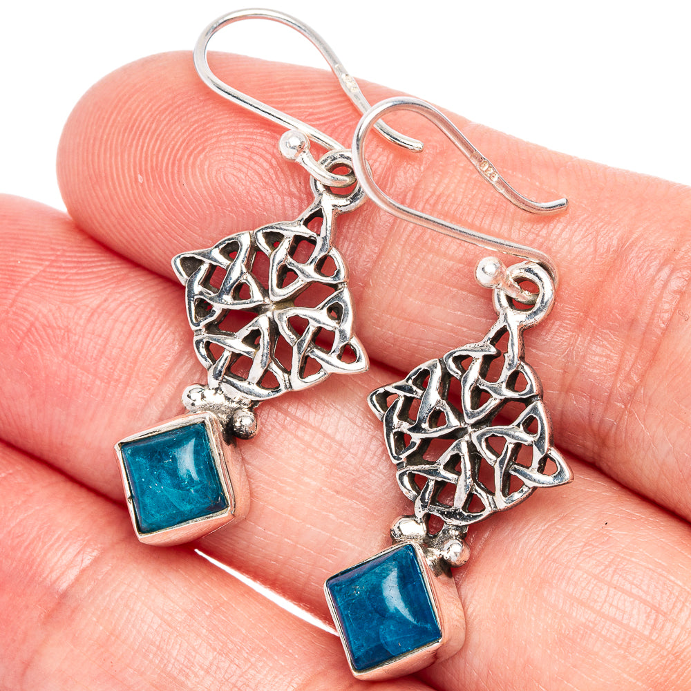 Apatite Earrings 1 5/8" (925 Sterling Silver) E433255