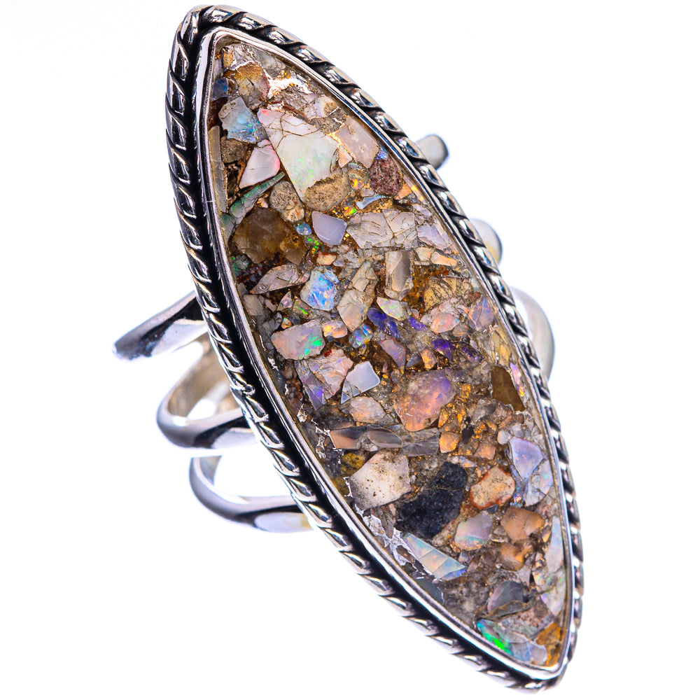 Large Brecciated Ethiopian Opal Ring Size 7.75 (925 Sterling Silver) R144174
