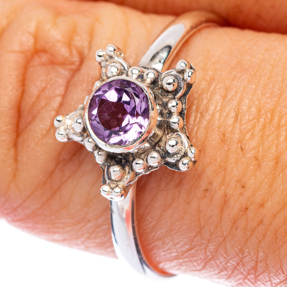 Faceted Amethyst Dainty Ring Size 9.75 (925 Sterling Silver) R145753