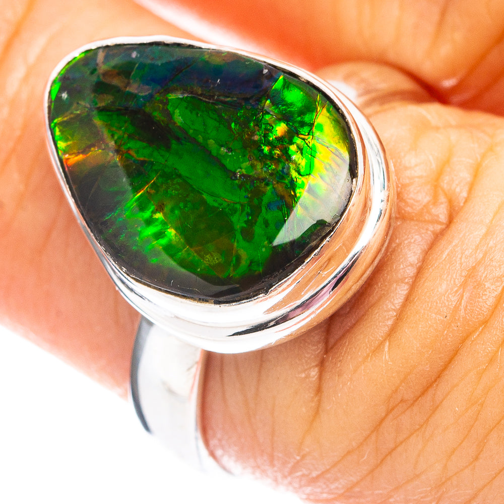 Premium Canadian Ammolite Ring Size 7 (.925 Sterling Silver)