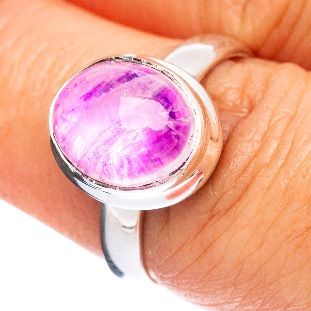 Pink Moonstone Ring Size 7 (925 Sterling Silver) R3726