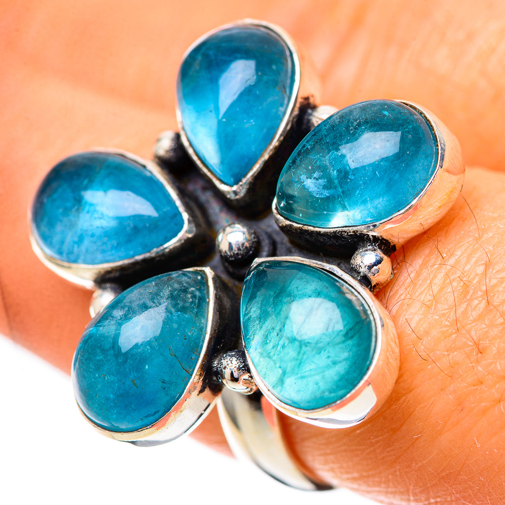 Large Blue Fluorite Ring Size 7.5 (925 Sterling Silver) RING139858