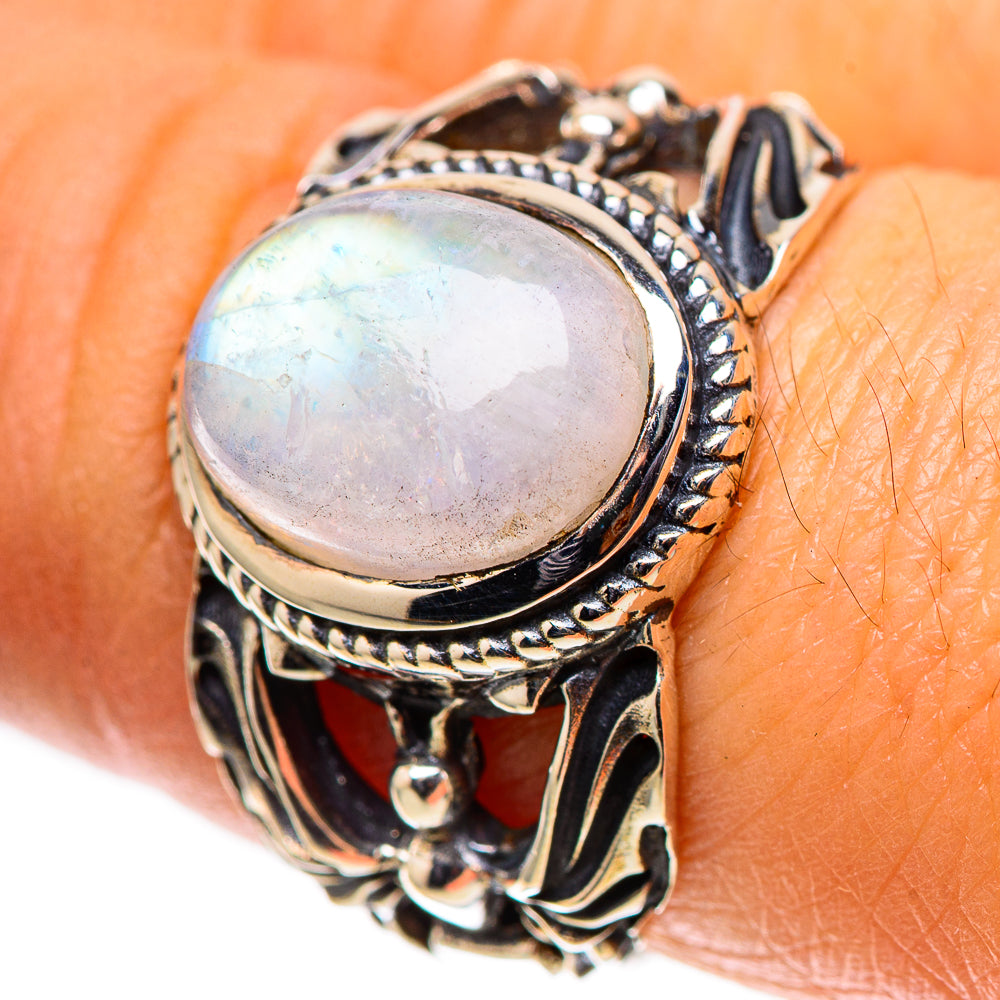 Rainbow Moonstone Ring Size 8.25 (925 Sterling Silver) RING138442