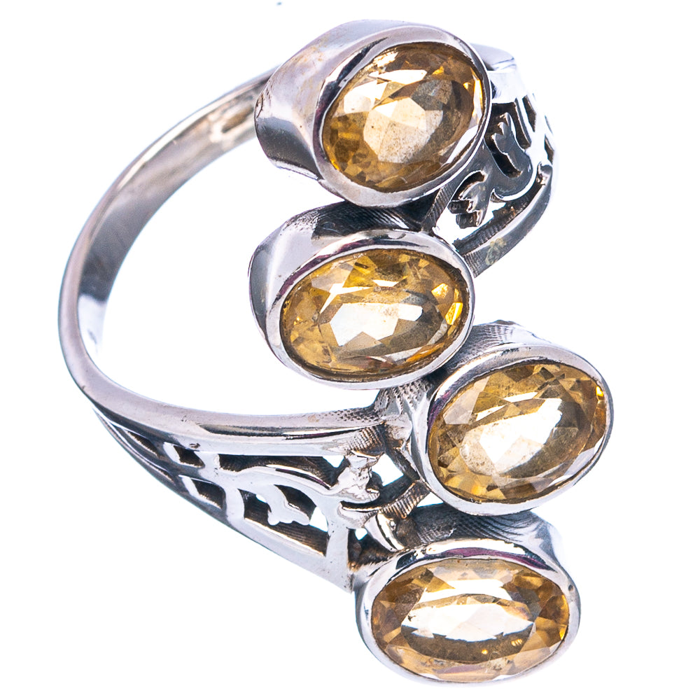 Faceted Citrine Ring Size 7.75 (.925 Sterling Silver)