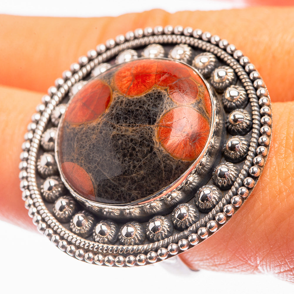 Huge Red Jasper Ring Size 9 (925 Sterling Silver) R142202