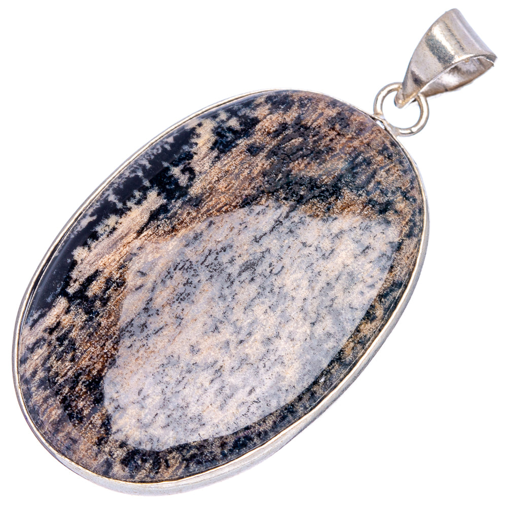 Honey Dendritic Pendant 2 1/8" (Silver Plated)