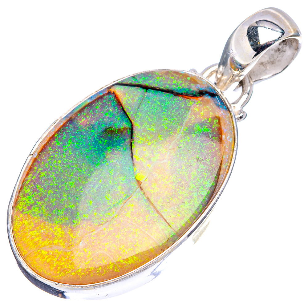 Sterling Opal Pendant 1 1/2" (.925 Sterling Silver)